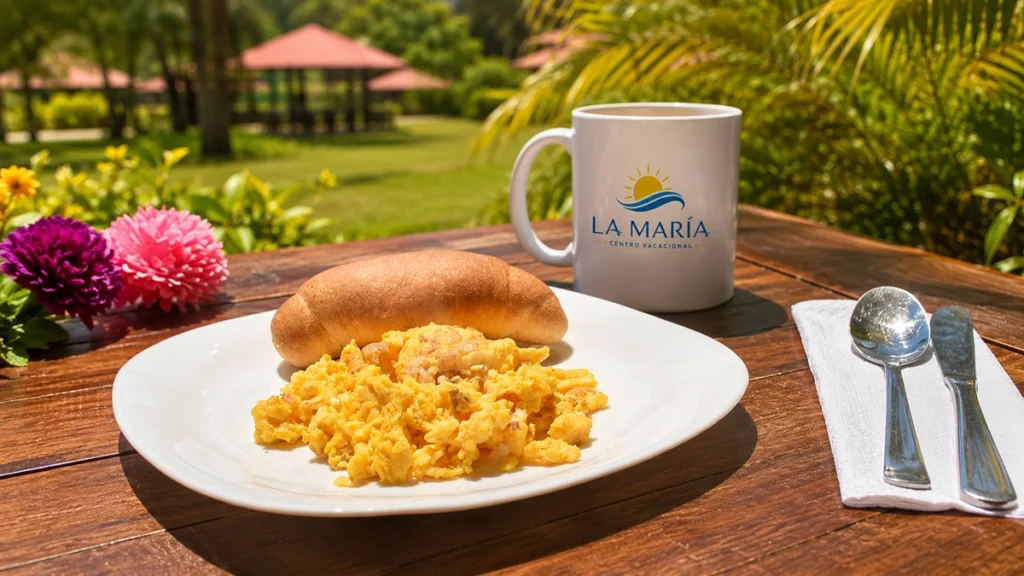 Desayuno campestre servido en Finca La María Centro Vacacional
